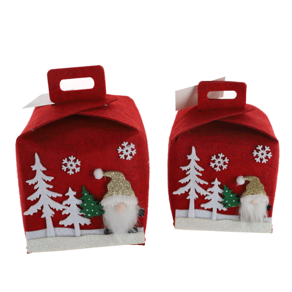 New Design Christmas Candy Bag Children's Tote Bag Felt Crafts Home Storage Basket