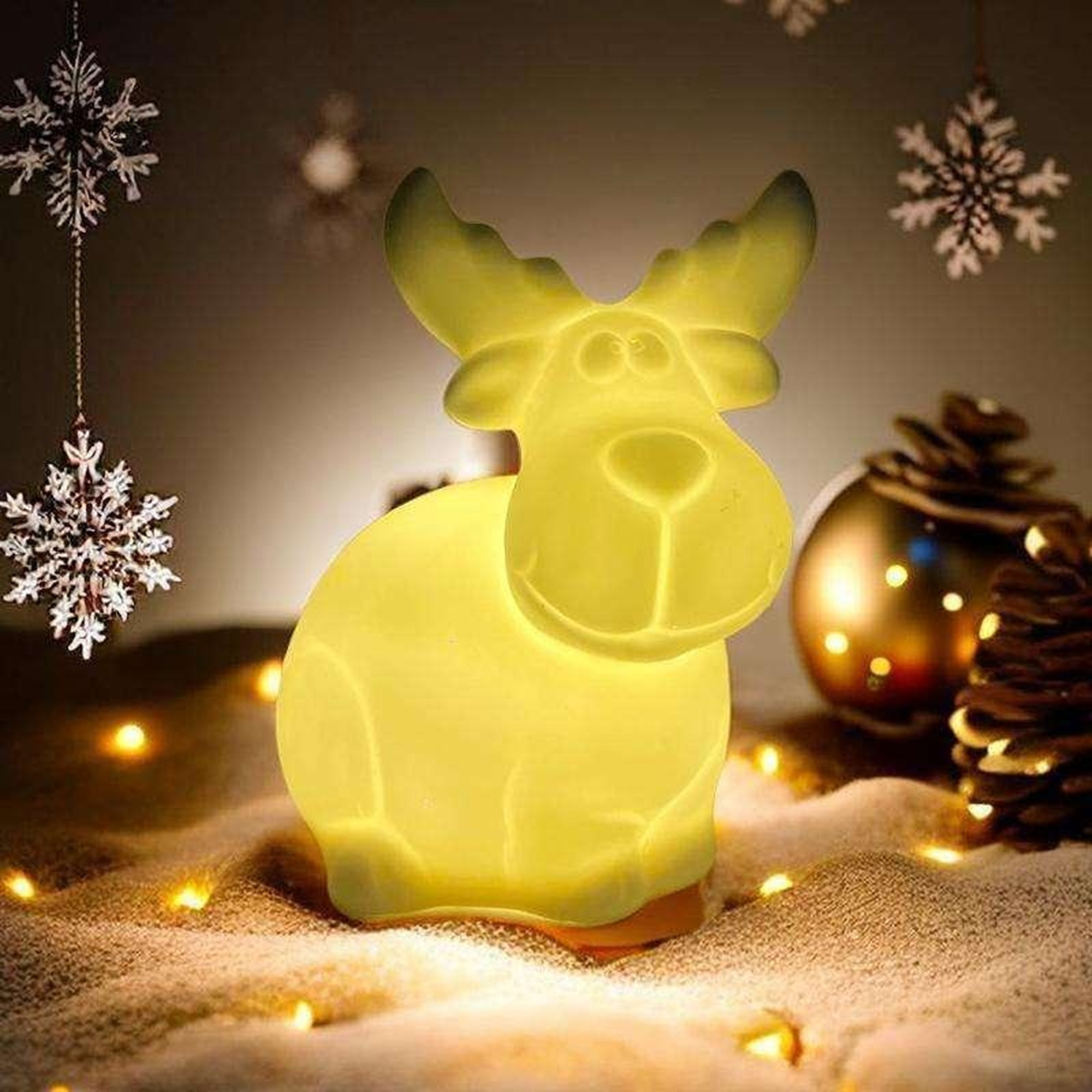 Modern Glowing Ceramic Christmas Tree Light Decoration For Home White Porcelain Christmas House Santa Deer Elk Figurine New Year