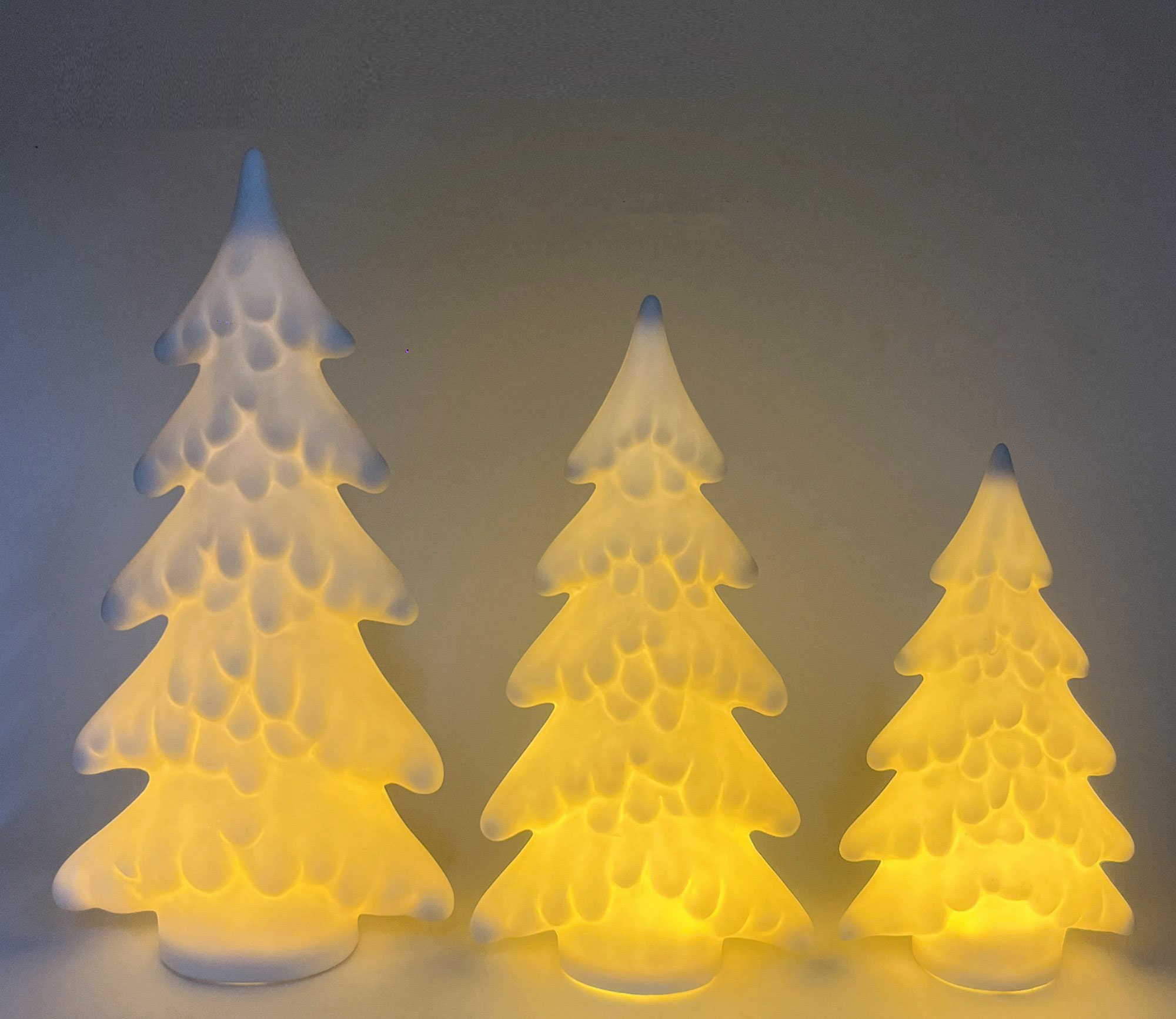 Ceramic Tree LED Tree Night Light Christmas Tree Lights With Star Toppers Vintage For Table Desk Classic Christmas Decoration