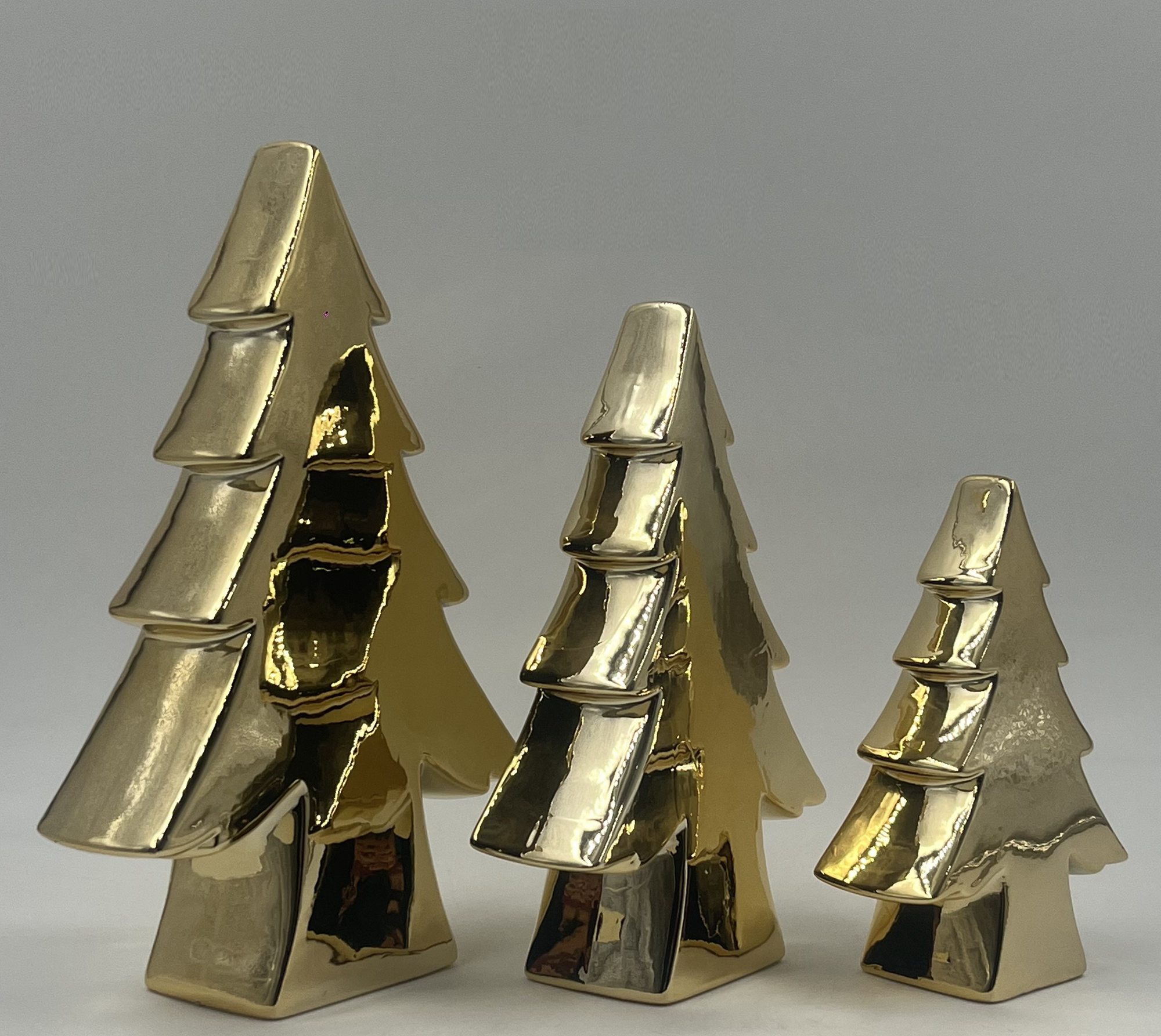 Nordic Life Simplicity Design Christmas Tree Gold Figurines Ceramic Xmas Home Living Room Craft Decor Gift