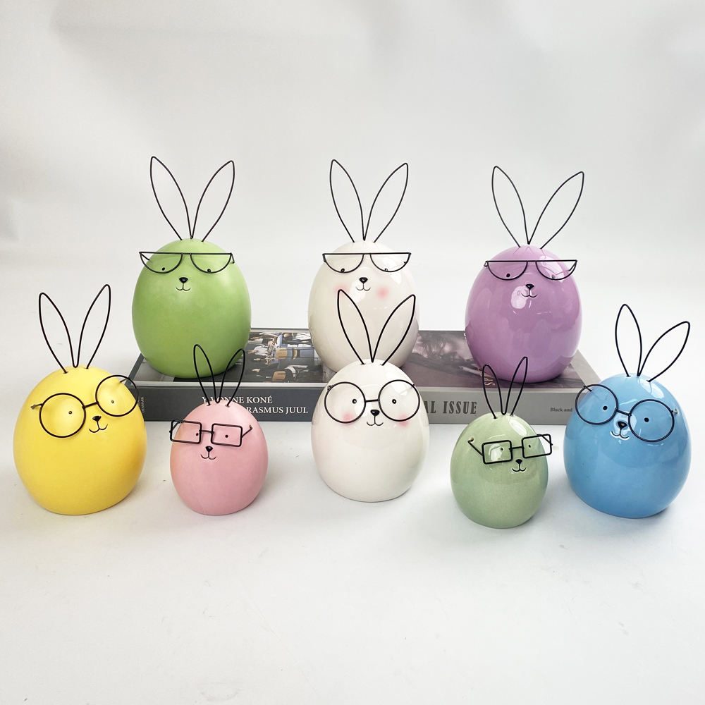 Creative Rabbit Ceramic Small Decoration Children's Room New and Unique Desktop Decoration Crafts Figurines