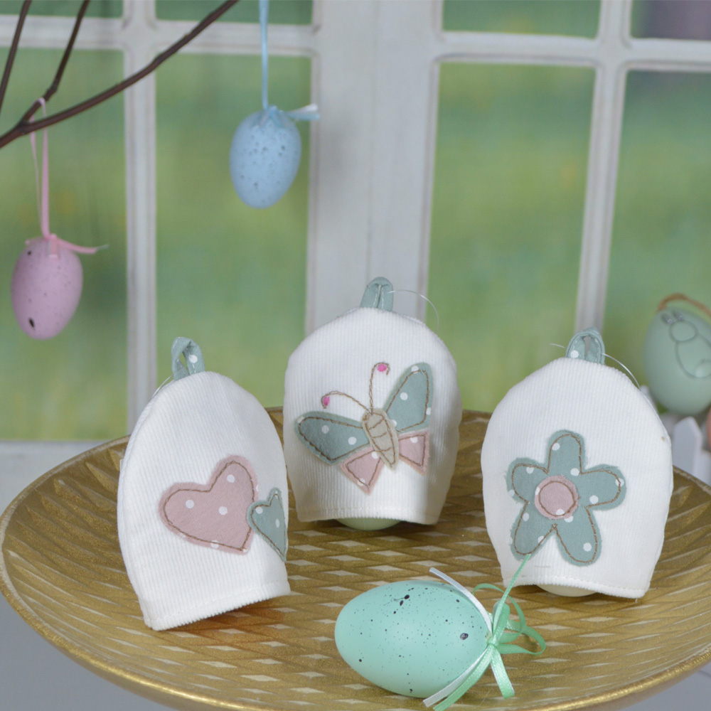 Wholesale promotional happy Easter Egg Cover cotton Bunny Rabbit shape with white point decoration egg warmer/ holder