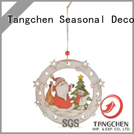 Tangchen cut wooden christmas tree decoration factory for home decoration